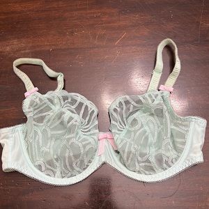 Freya Pastel Green and Pink Lace Bra
